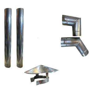 Kit Caño Codos Sombrero 100mm P/ Estufa Calefactor Quematuti