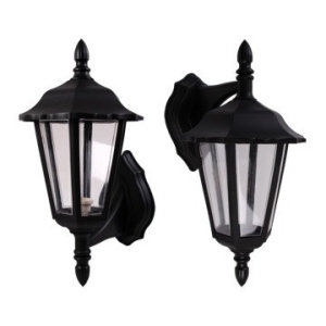 Farol Colonial De Pared P/corta Negro