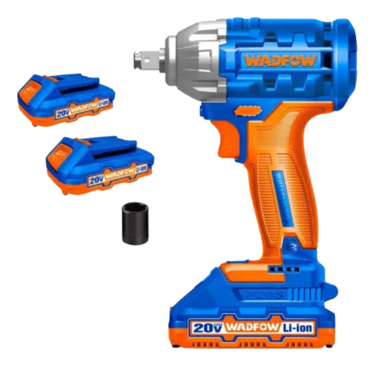 Wadfow Llave De Impacto Inalámbrico 20v+2 Bat+ Cargador