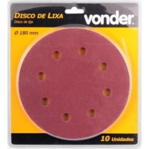 10 Disco De Lija Con Velcro Para Yeso 180mm G180 Vonder