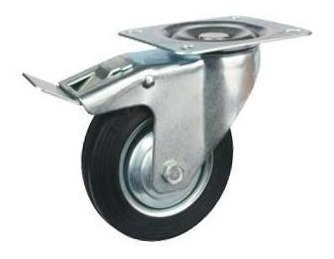 Rueda Con Base Cuadrada Giratoria Y Freno 75mm Código 295