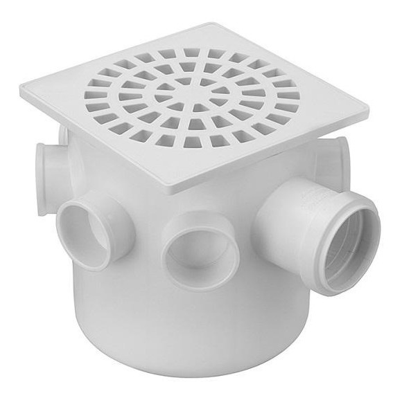 Caja Sifonada De Pvc 15x15x5cm Color Blanca 912 Krona P G