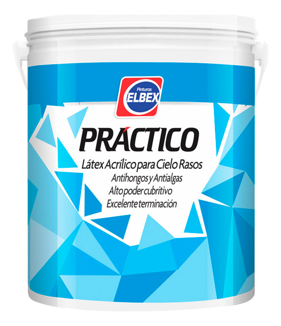 3,6l Pintura Elbex Practica Latex Cielos Rasos Antihongos !
