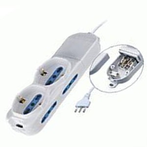 Alargue Zapatilla Con 3mt De Cable 6 Toma Corrientes 2500w