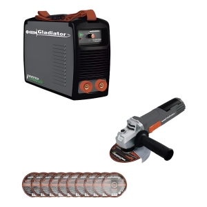 Soldadora Inverter 200 Amp+ Amoladora 41/2+ Discos Gladiator