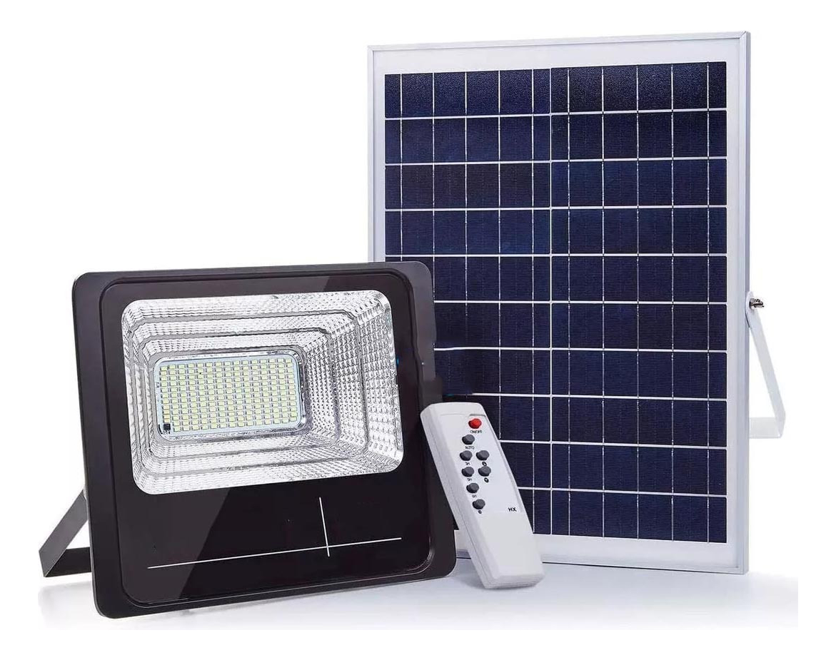 Foco Led 40w Con Panel Solar Sensor Fotocelula Y Control P G