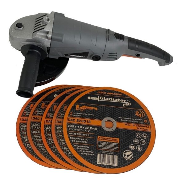 Amoaldora Angular 230mm 5 Discos Gladiator Aa623/220plus