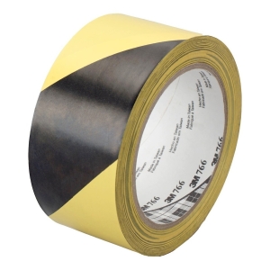 Rollo De Cinta Demarcatoria Negro Y Amarillo 3m 5cmm X 33mt