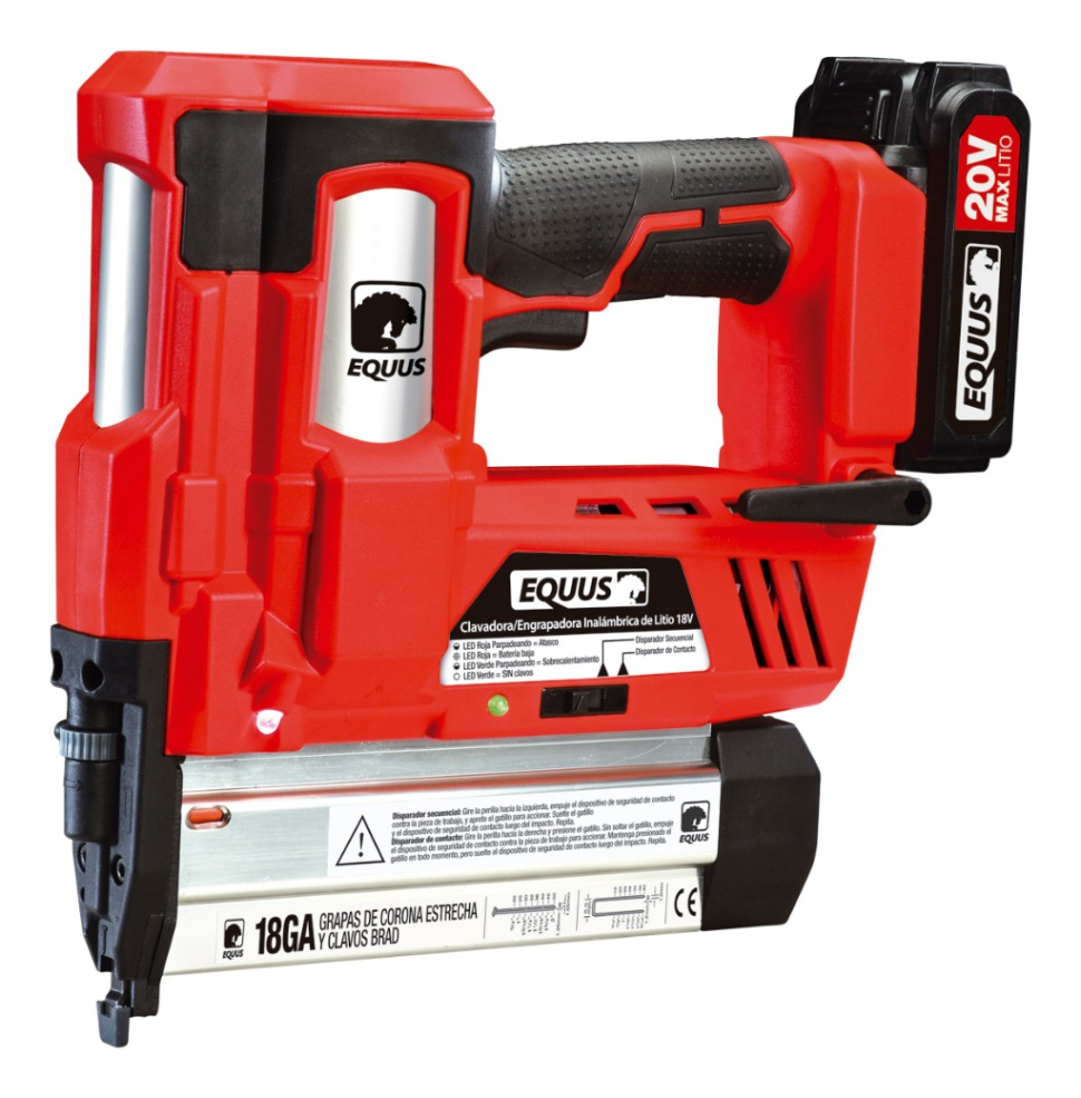 Clavadora Grapadora Inalámbrica 20v Equus + Accesorios - Pg