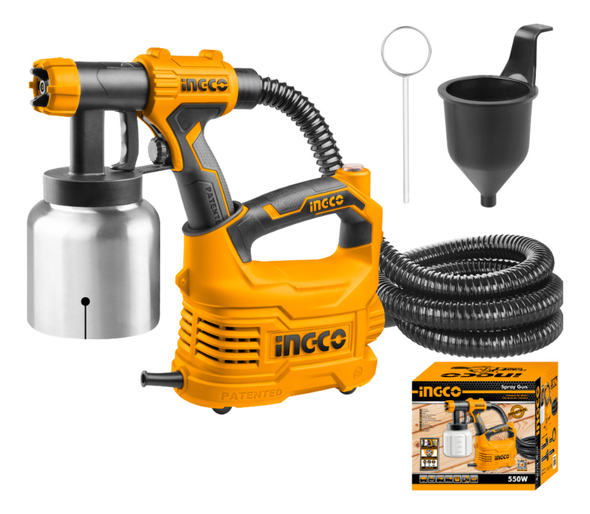 Pistola De Pintar C/tacho Alum. Spg5008-2 550w 800ml Ingco