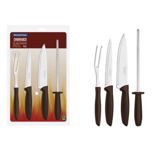 Juego Trinchante Cuchilla Chaira En Blister 4 Pzs Tramontina