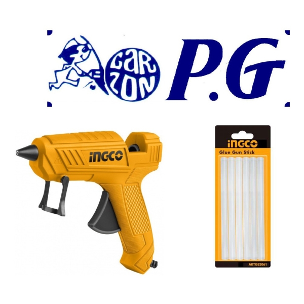 Pistola Caliente De Silicona Gruesa Ingco 100w + Barras