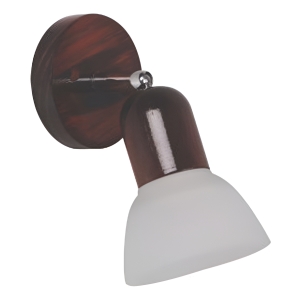 Spot Madera Móvil 1 Luz E27 Con Tulipa De Vidrio 4900-t P G