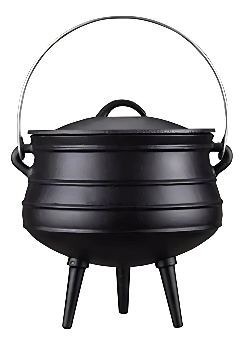 Olla De Hierro Fundido Fundicion Con 3 Patas Y Tapa 9,5lts