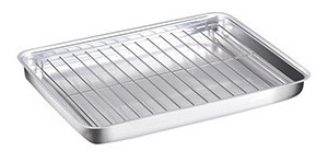 Asadera Rectangular 37x27x3.5cm. C/rejilla Ref.637 Aluminio
