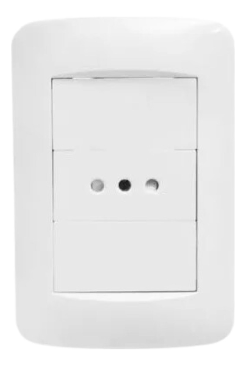 Plaqueta + 1 Modulo Toma 3 En Linea Molveno Color Blanco