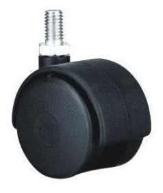 Set De 4 Ruedaa De Plástico Con Perno Roscado Giratoria 50mm