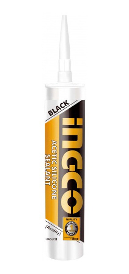 Silicona Acida Negra Pomo 300ml Ingco Hass03