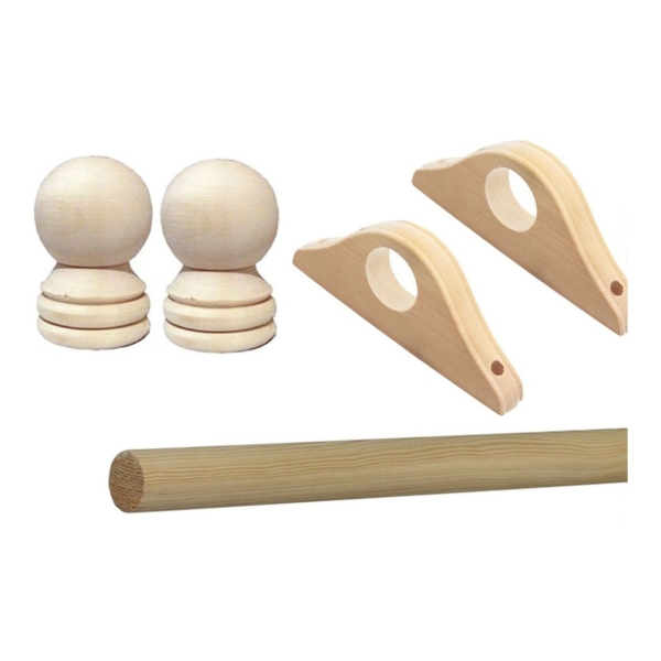 Kit Barrote Palo De Madera 25mm