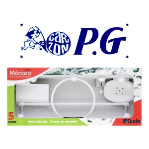 Accesorio Para Baño Monaco 5 Piezas Cromado Blanco P G
