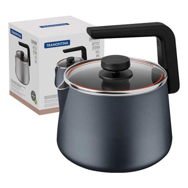 Caldera Starflon 2,3 Lts Con Tapa De Vidrio Tramontina P G