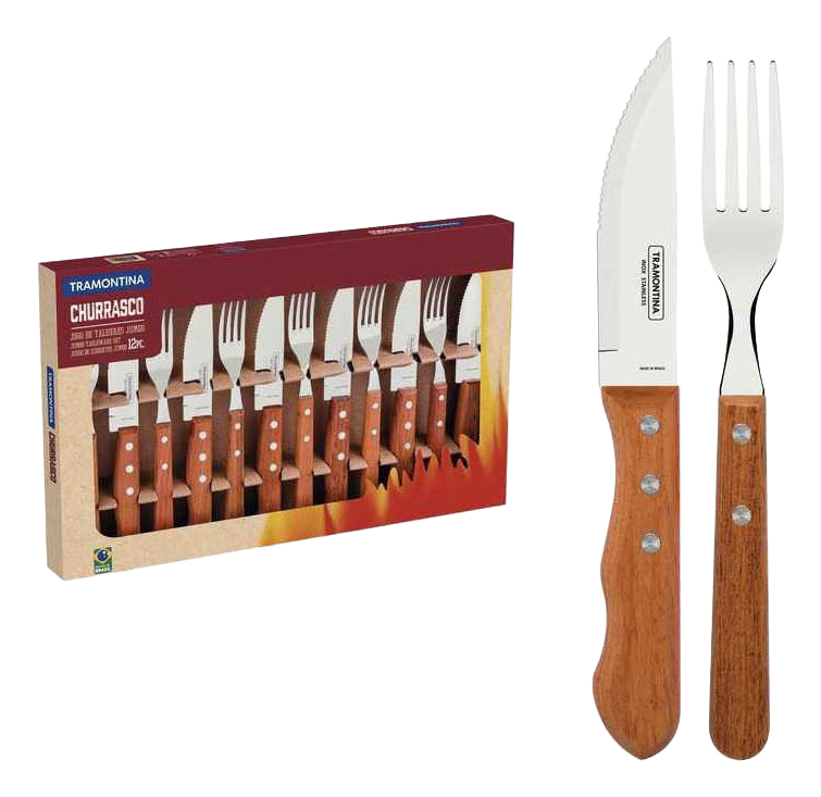 Juego De Cubiertos Tramontina Jumbo Asado 12 Piezas Fama P G