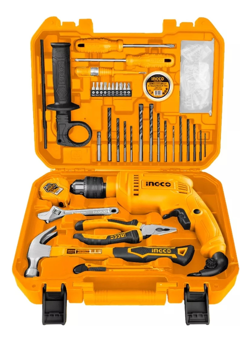 Kit Ingco Taladro Percutor 680w + Heramientas 115 Piezas