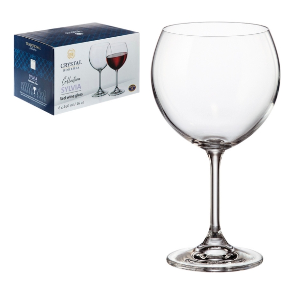 Pack 6 Copa De Cristal 460ml Sylvia Bohemia P G