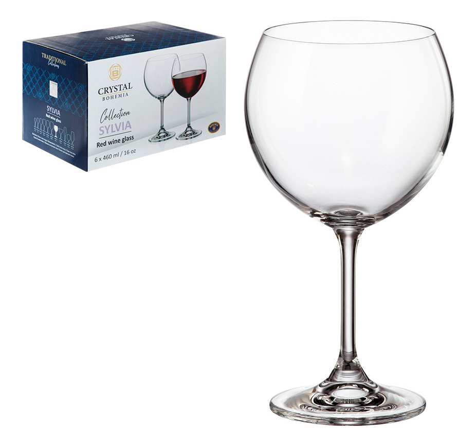 Pack 6 Copa De Cristal 460ml Sylvia Bohemia P G
