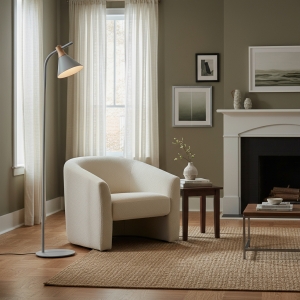 Portátil De Pie En Metal Blanco 1xe27 - Ixec Ix9404