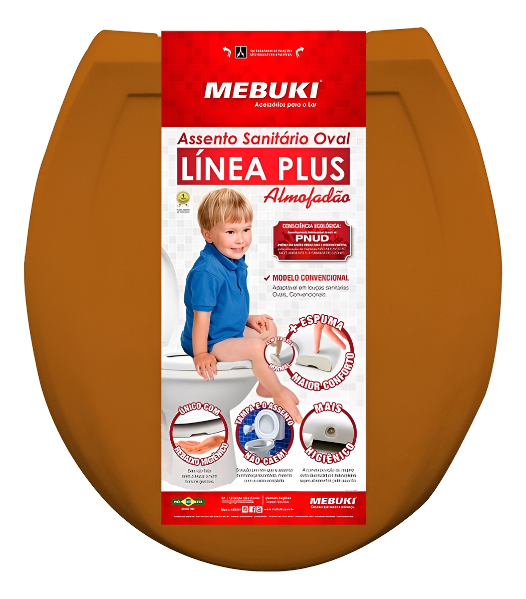Asiento Inodoro Tapa Plus Acolchada Arena Mebuki P G - Imagen 3