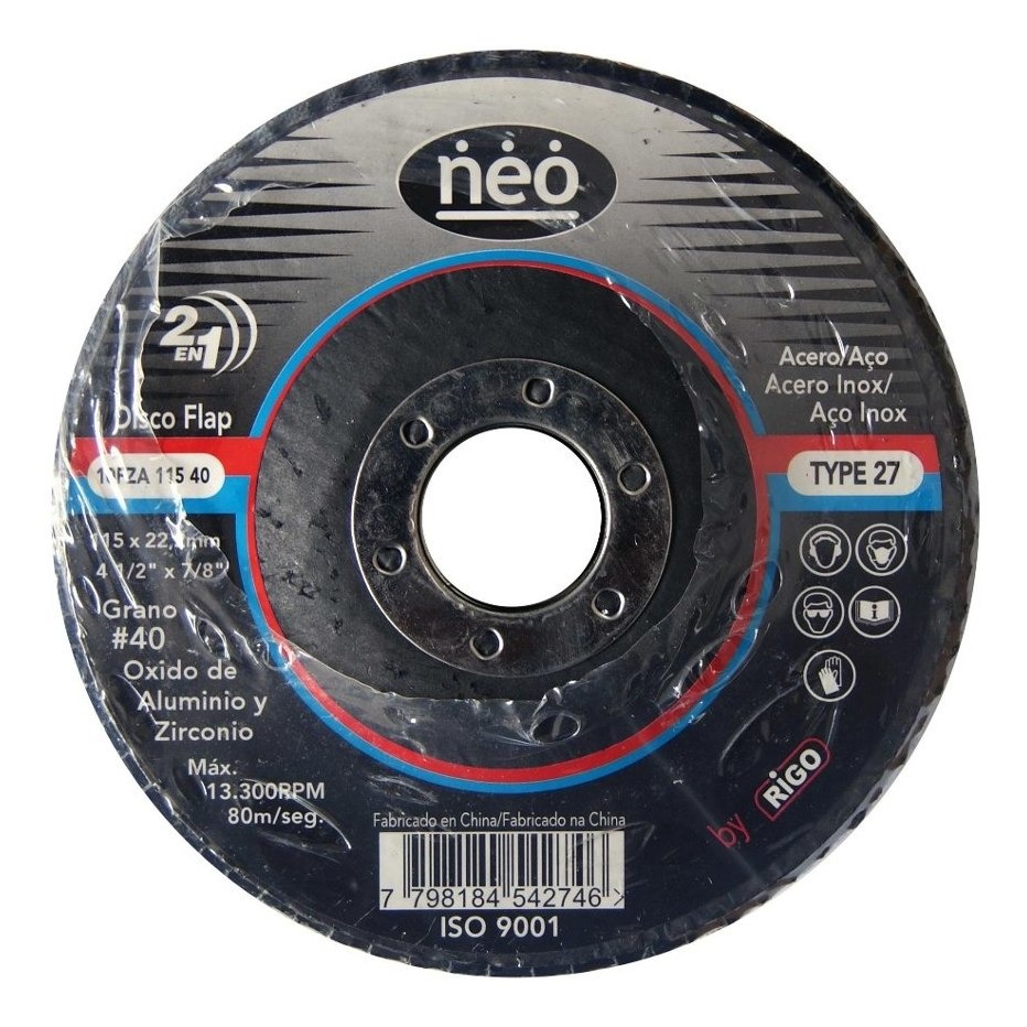 Disco Flap De Lijas 115mm Neo 10fza115 A.inox Madera N°40