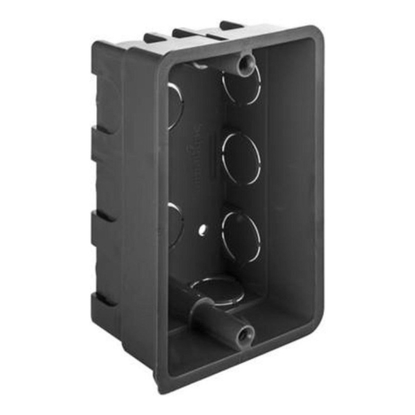Pack 12 Cajas Llanas De Luz Embutir 10x5cm Negra P G