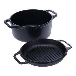 Olla Victoria C/tapa Doble Uso Hierro Curado 6l/26cm C/asas
