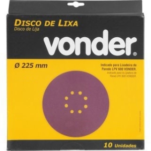 10 Disco De Lija Con Velcro Para Yeso 225mm G 120 Vonder