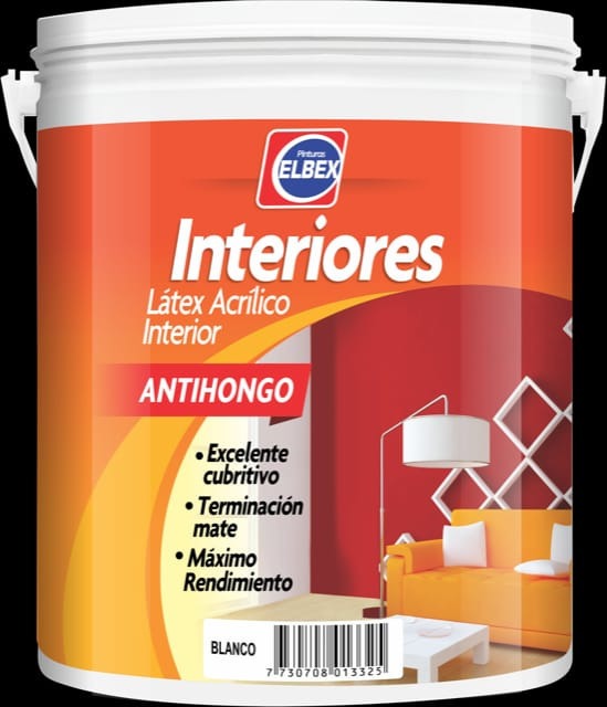 4l Pintura Elbex Latex Acrilico Interior Superlavable
