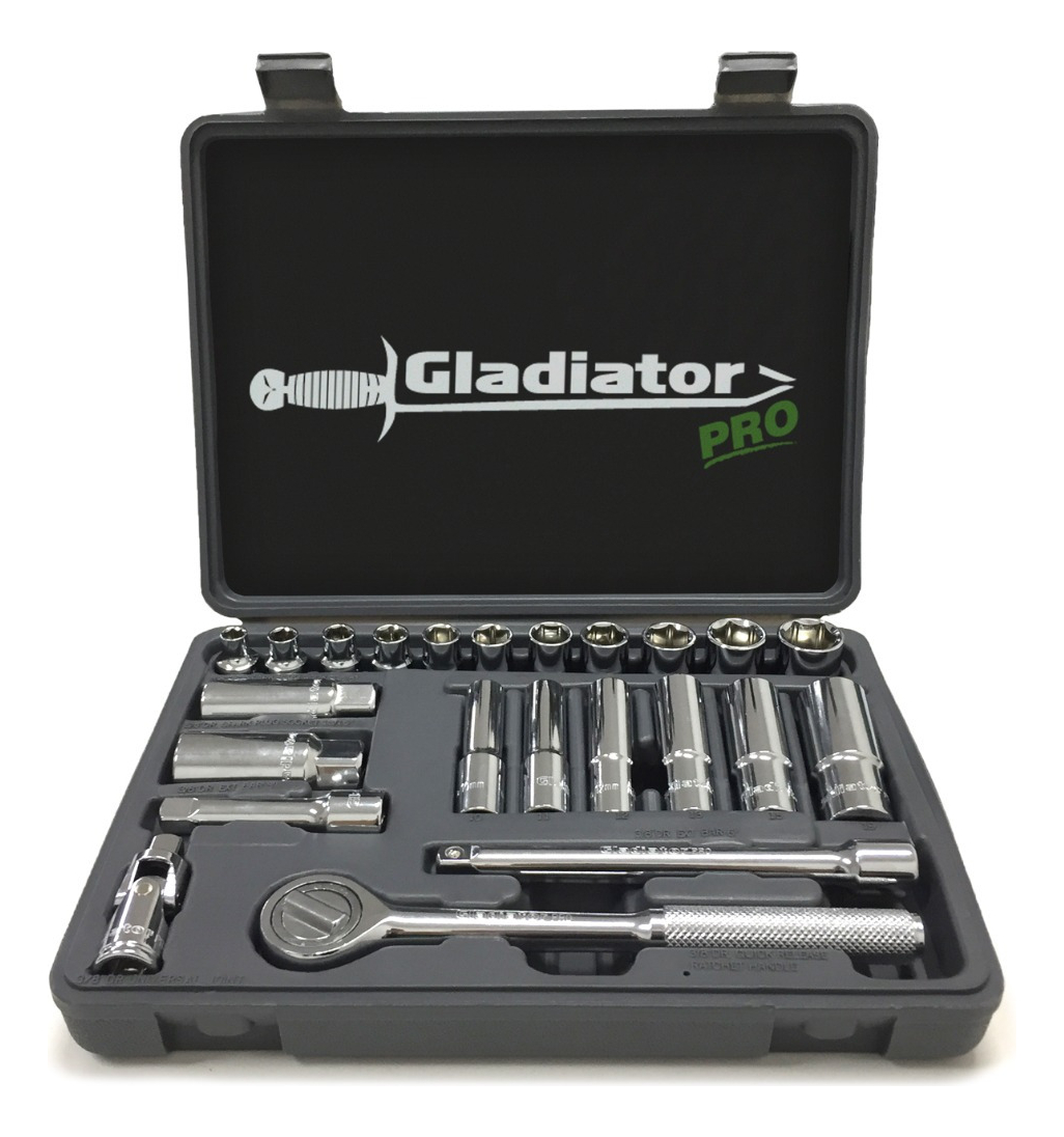 Juego De Tubos Dados 3/8 23 Piezas Gladiator Pro Jt8233/8