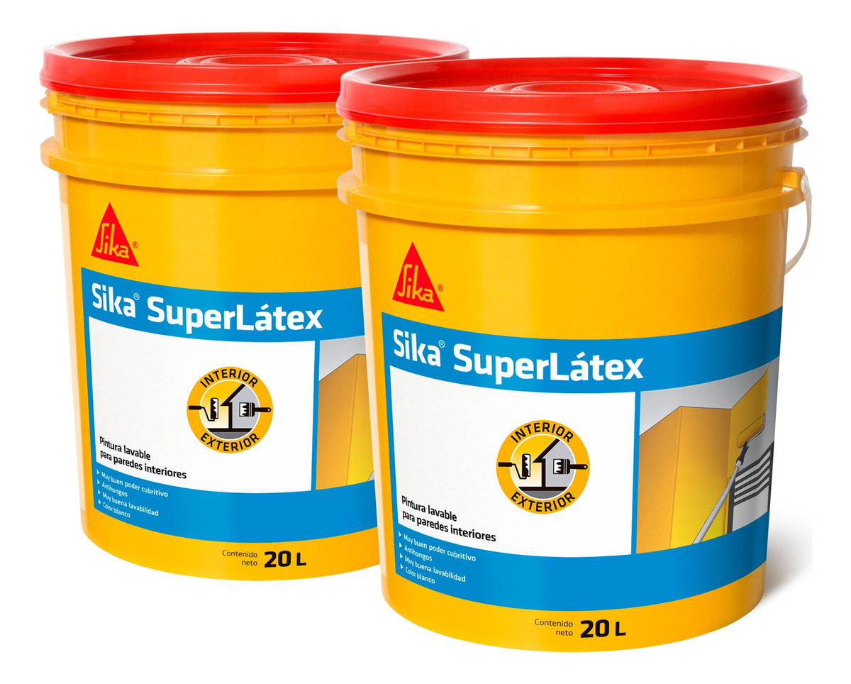 20l + 20l Pintura Sika Superlatex Int Ext Lavable