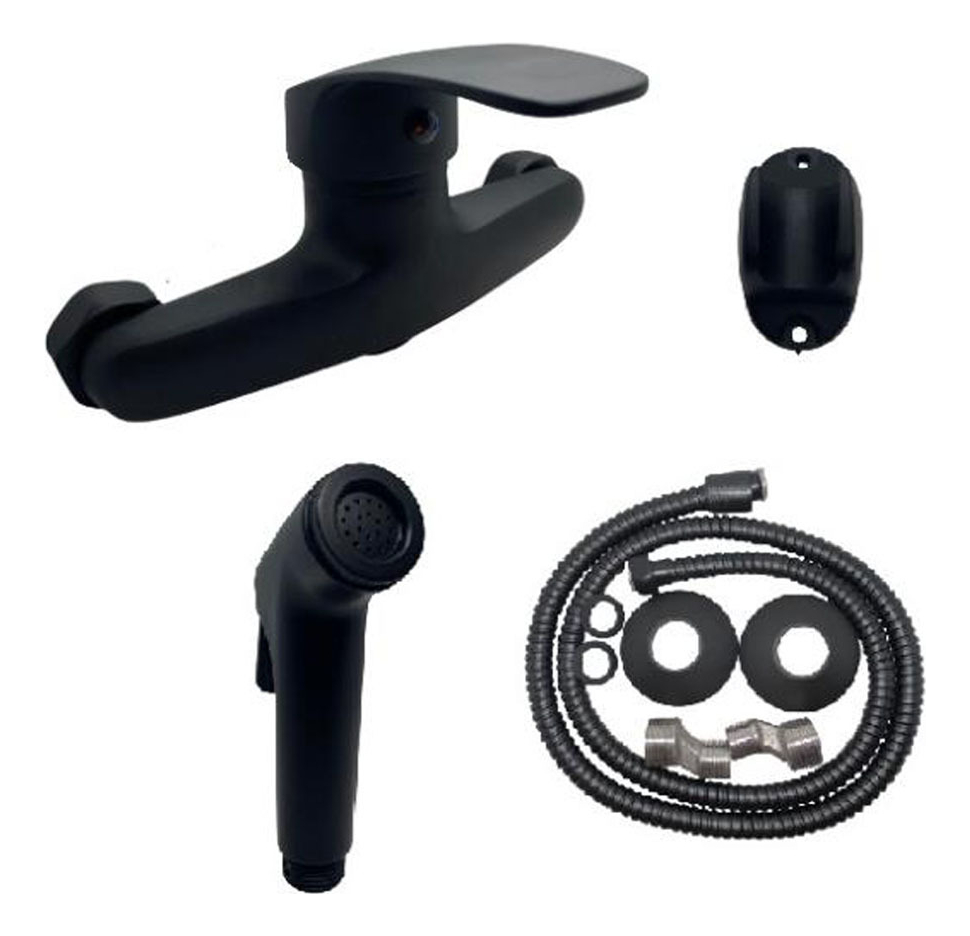 Monocomando Ducha Higienica Negro Zinc 4k P G