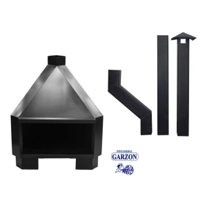 Estufa Esquinera Chapa 18 + Kit De Caños Con Envio Gratis