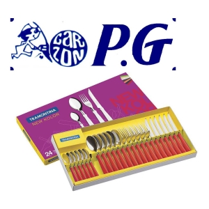 Set Cubiertos 24 Piezas New Kolor Rojo Tramontina 23198/788