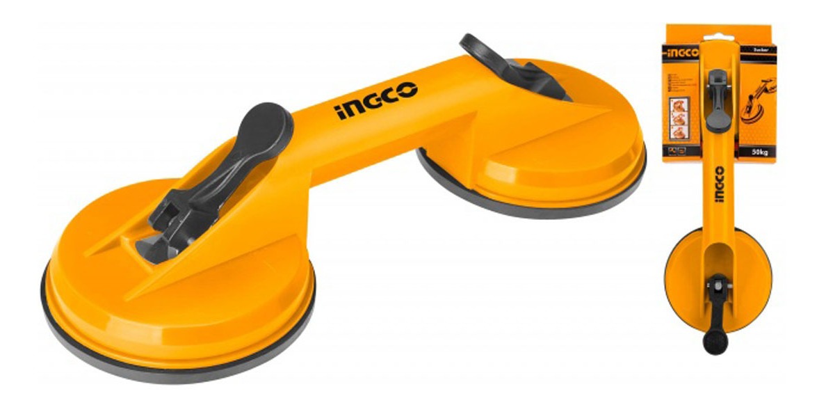 Ventosa Doble Para Vidrio De Hasta 50kg 11,5cm Ingco