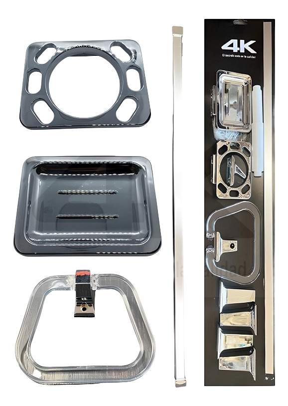 Accesorio P/baño Cromado Plastico 6pz 4k