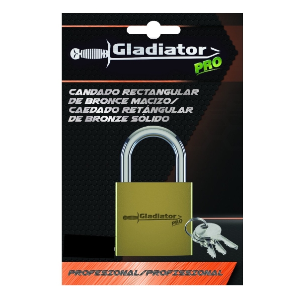 Candado De Bronce Macizo 50mm Gladiator Pro Can850