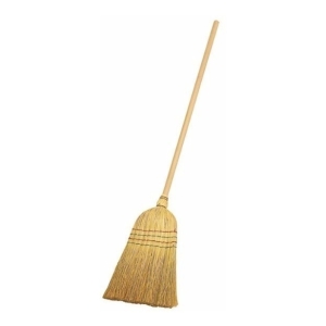 Escoba De Paja 6 Hilos Ancho De 20cm Altura 1.50mt