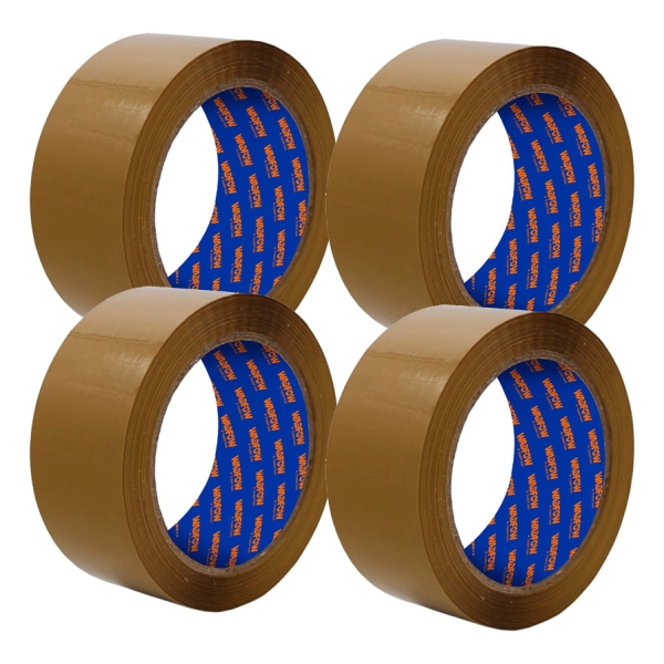 Pack 4 Cinta De Empaque Marron 100mt X 48mm Wadfow Wpn1h30