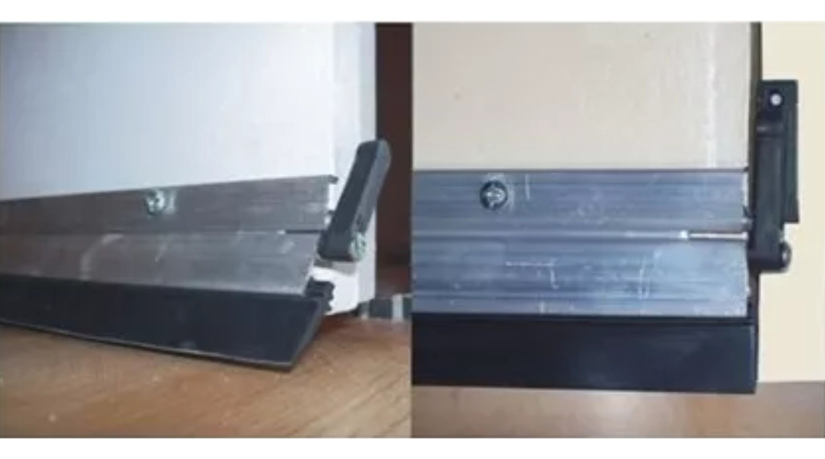 Zocalo Para Puerta De Aluminio Con Goma Y Bisagra 80cm