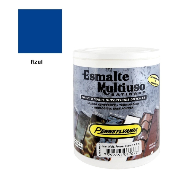 1lt Esmalte Al Agua Satinado Multiuso Multimetales 6 Colores - Imagen 4