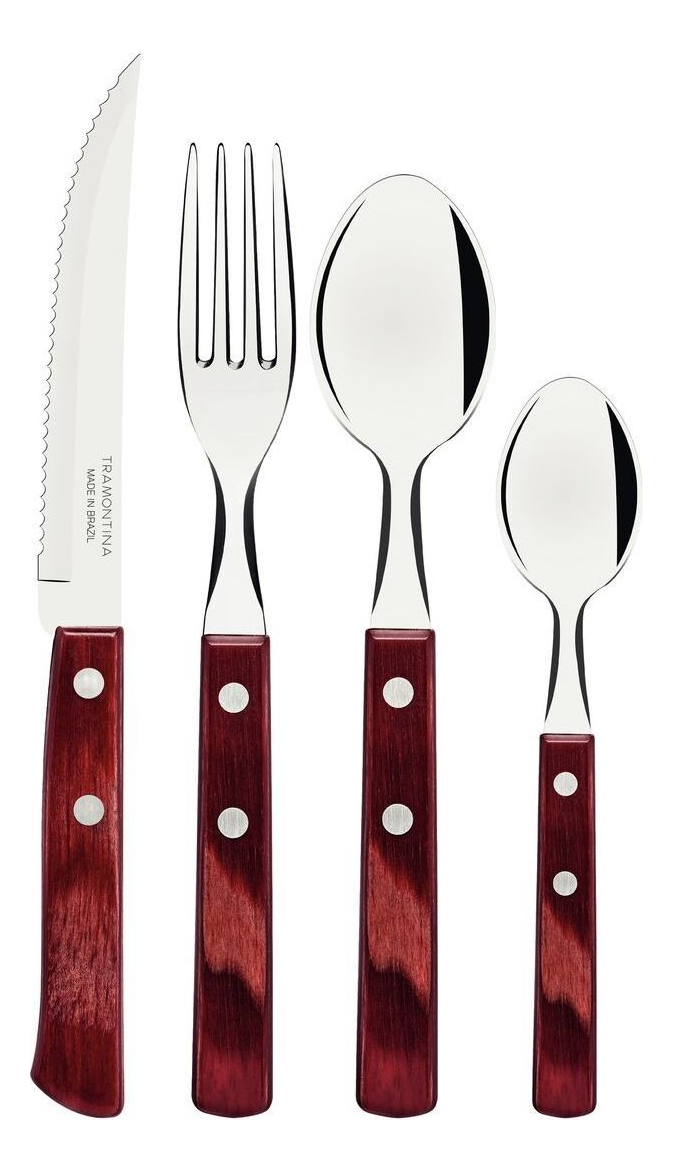 Set De Cubiertos Tramontina Polywood 24 Piezas 21199/705