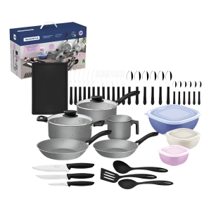 Batería De Cocina Tramontina 44pzs Acero Negro